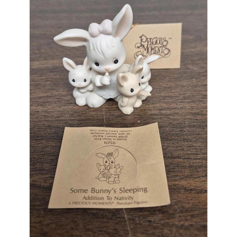 Precious Moments Some Bunny's Sleeping Porcelain Figurine